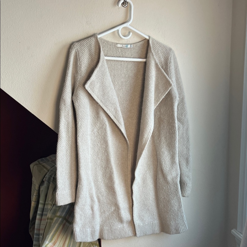 Boden Cream Open Front Wool Cardigan 6 READ‎